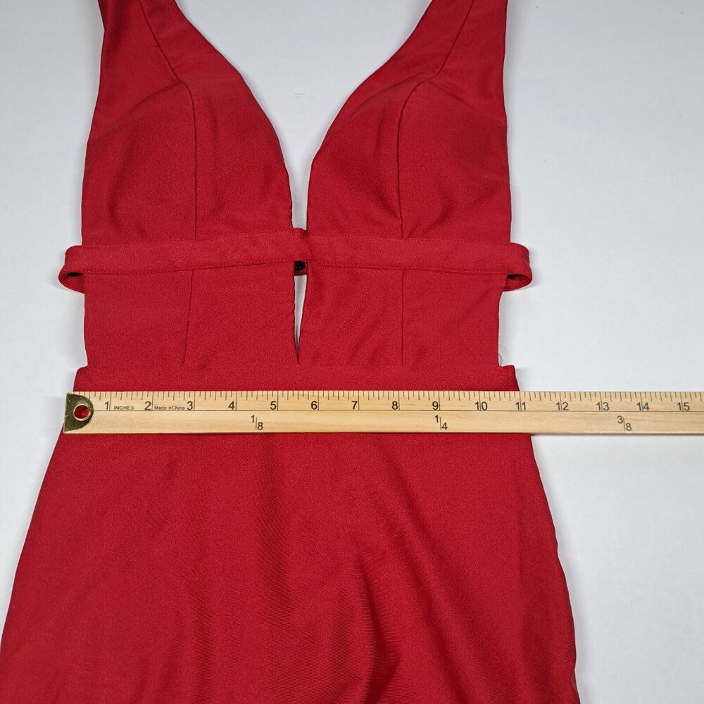 Atria Red Mermaid Prom Dress Gown S Cutout Backless Formal 6539H 4 6 Horsetail - Picture 8 of 10